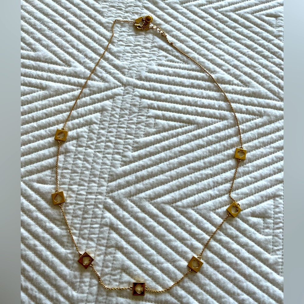 kate spade gold logo necklace